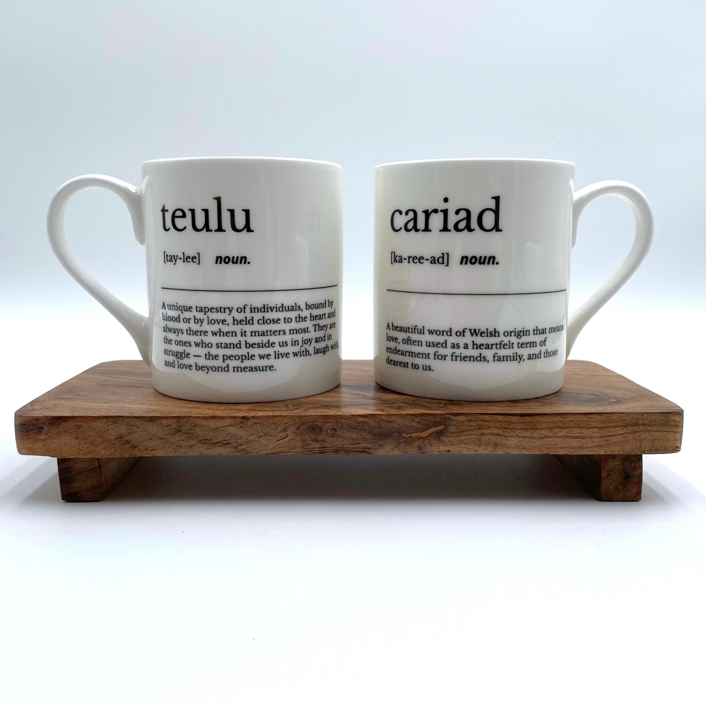 Welsh Noun Descriptive Bone China Mug Set