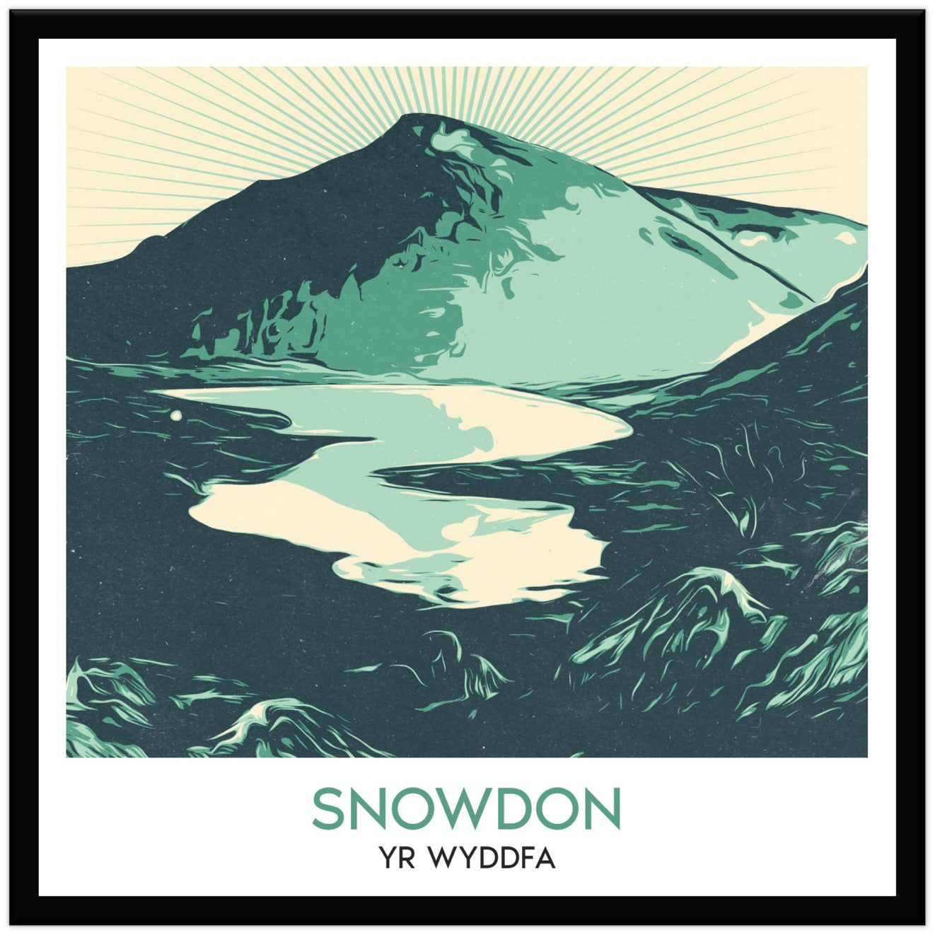 Bilingual Snowdon 8" x 8" Framed Wall Print