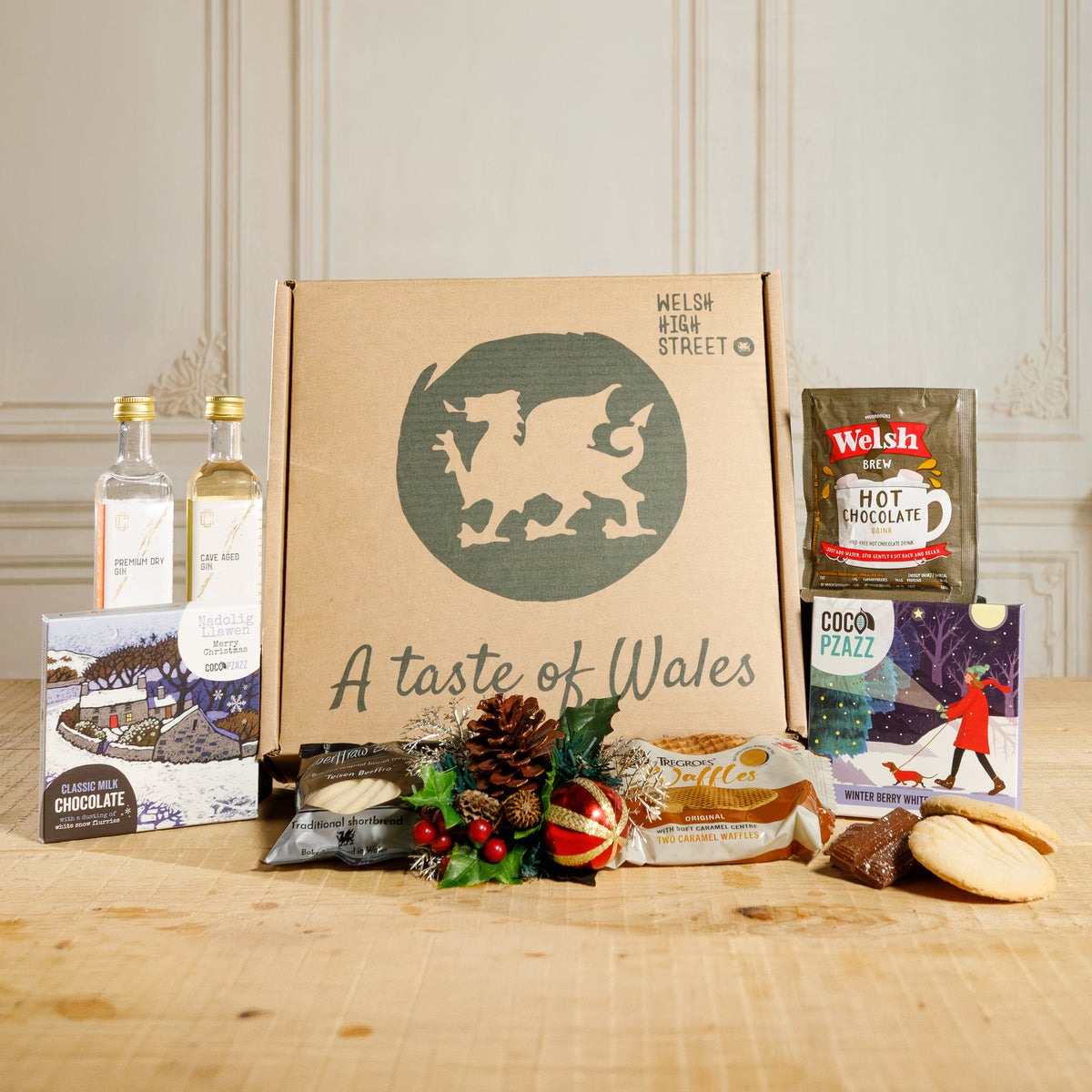 Christmas Gin & Chocolate Welsh Hamper - The Christmas Gin & Chocolate Gift Box Food & Drink Gift Set