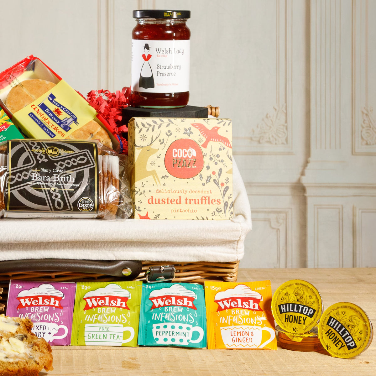 Christmas Welsh Hamper - The Christmas Bara Brith and Welsh Cake Hamper Food & Drink Gift Set