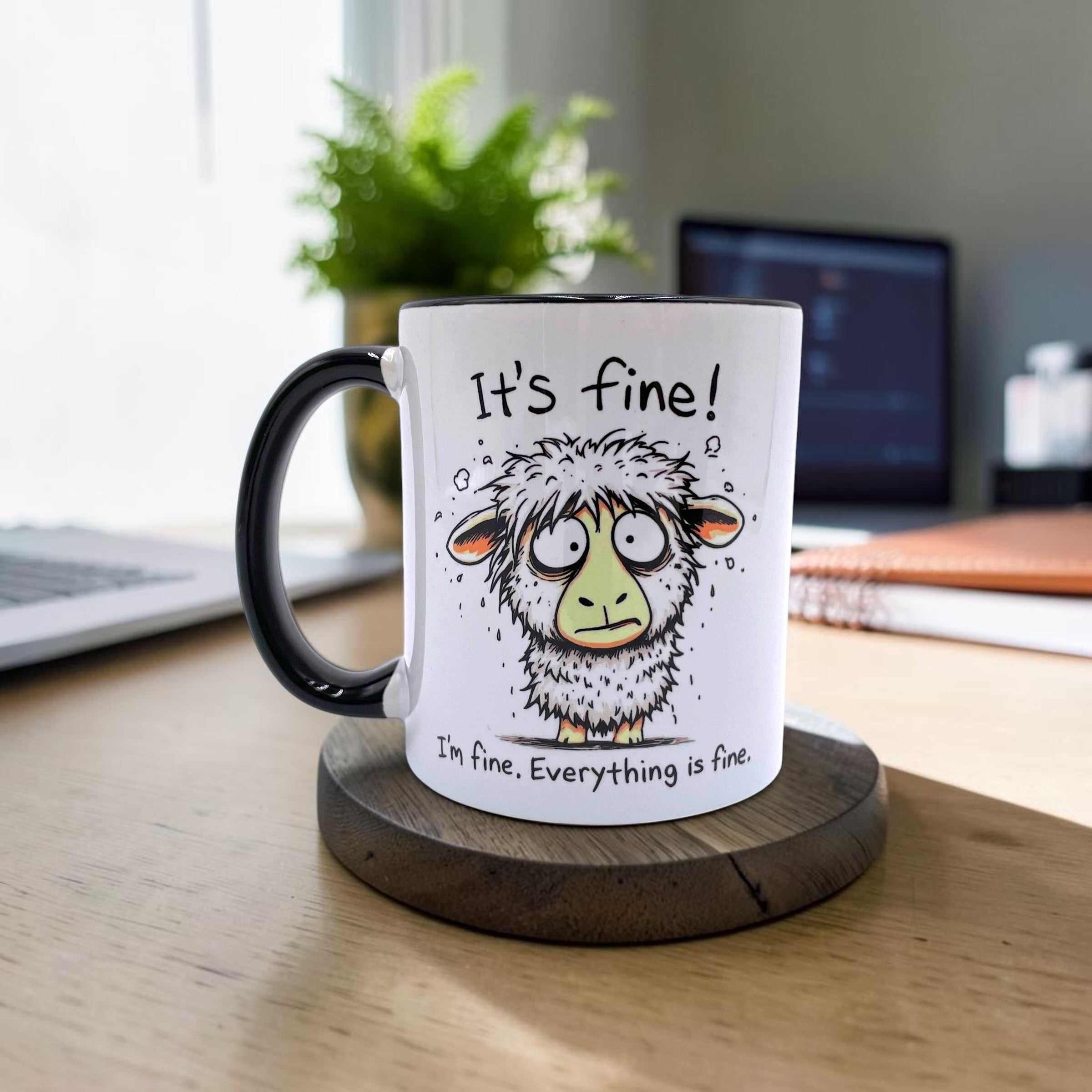 It's fine, I'm fine. Everything is fine! - Funny Welsh Sheep Mug
