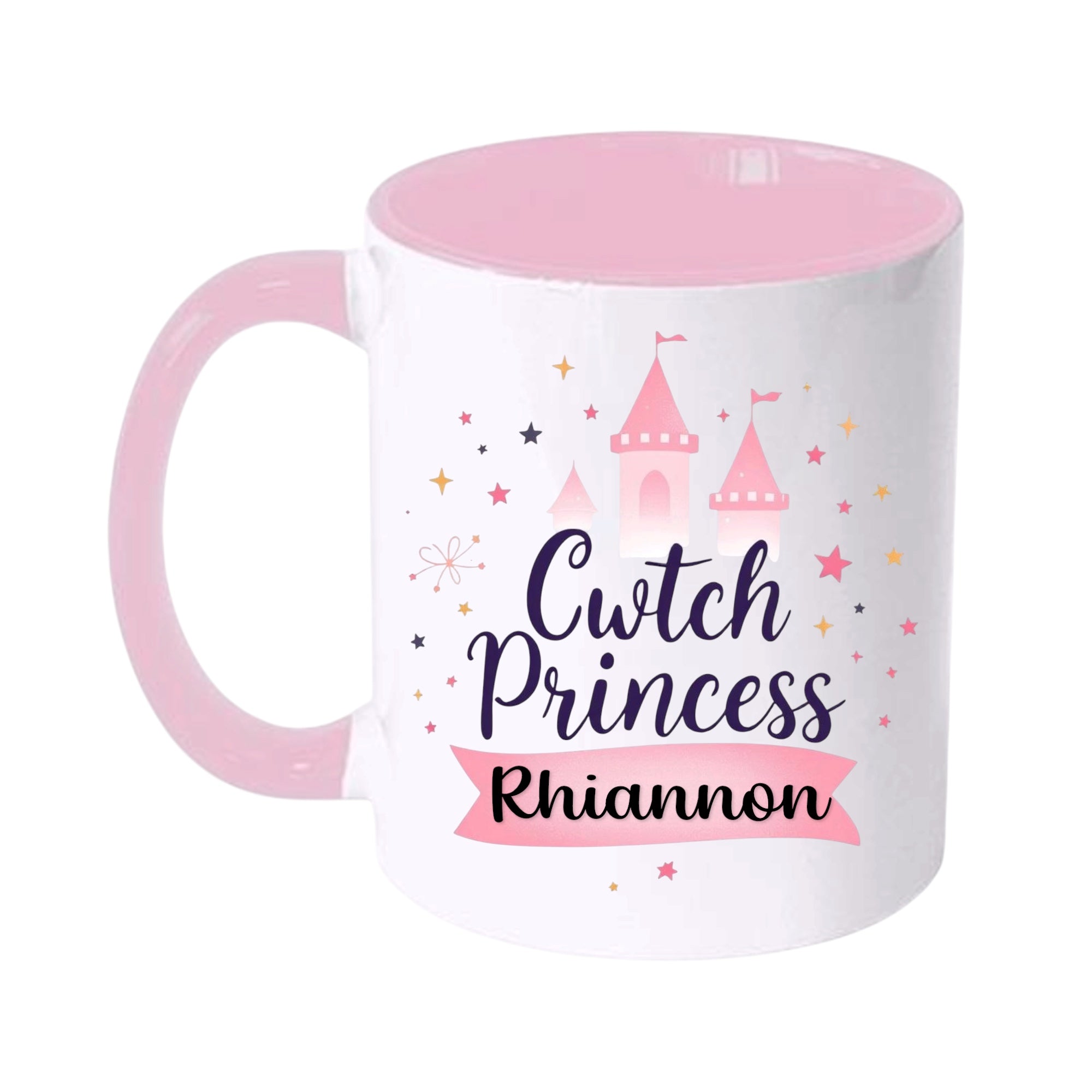 Cwtch 'Princess' Personalised Welsh Mug - Pink