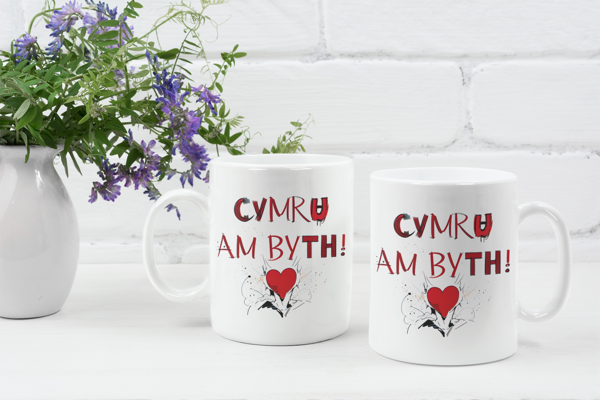 Cymru Am Byth Exploding Heart Mug