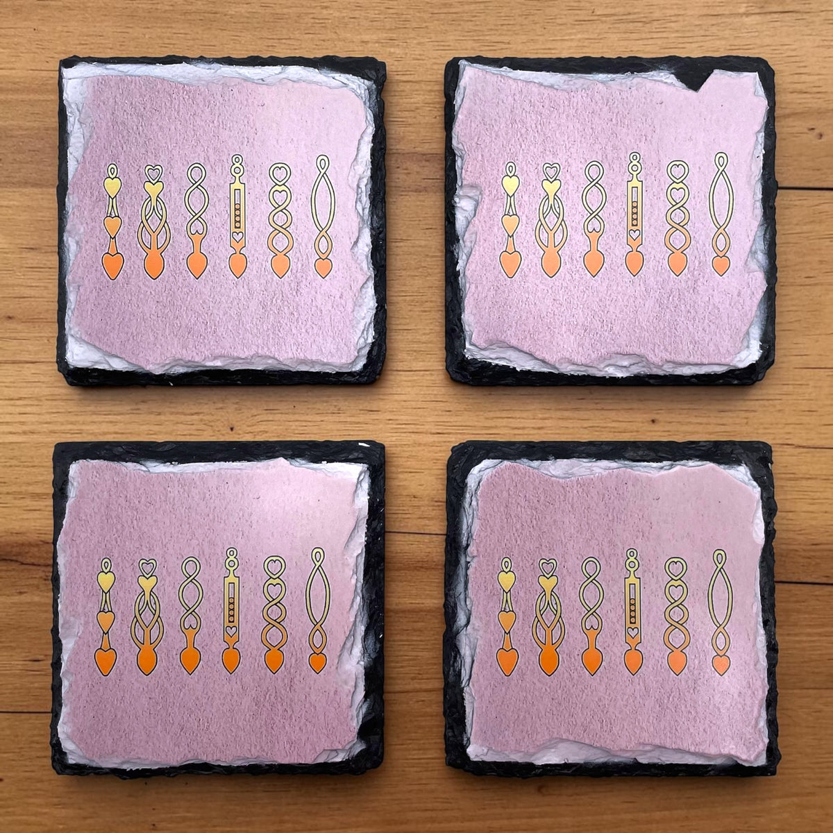 Welsh Love Spoon Slate Coasters Set of 4 - Traditional Welsh Gifts and  Rustic Home Décor