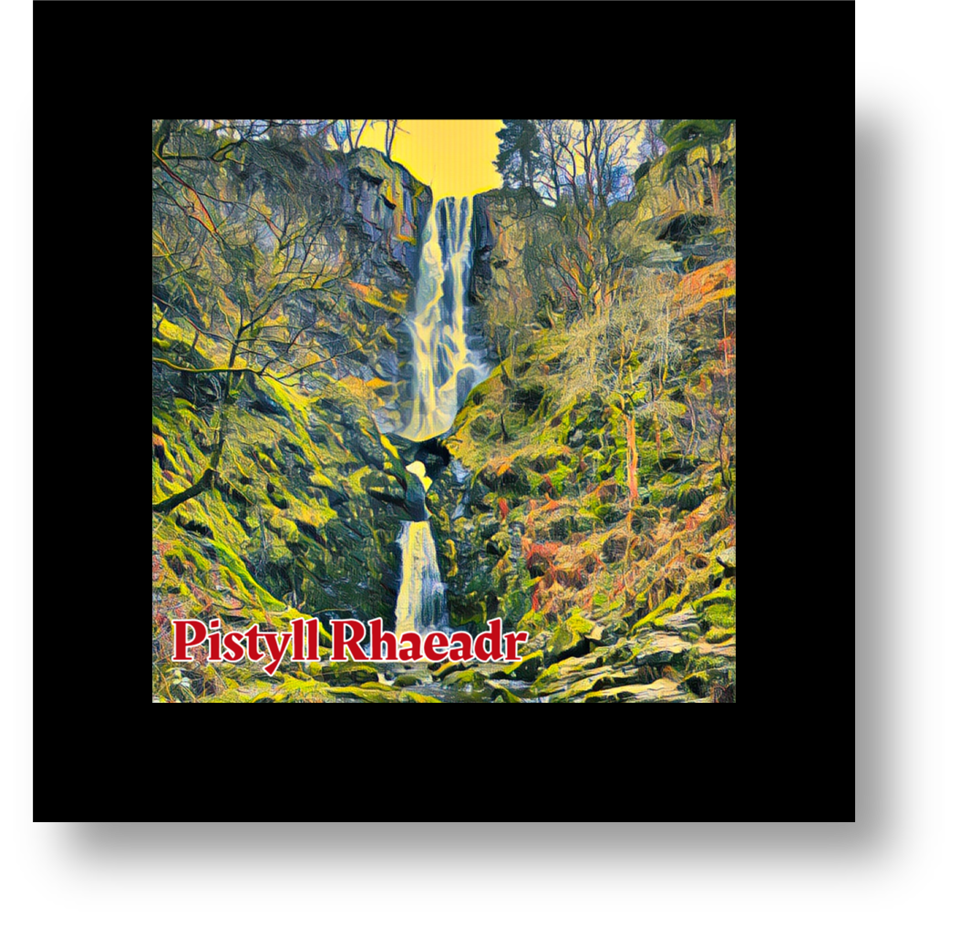 Vintage Travel – Pistyll Rhaeadr Glass Coaster