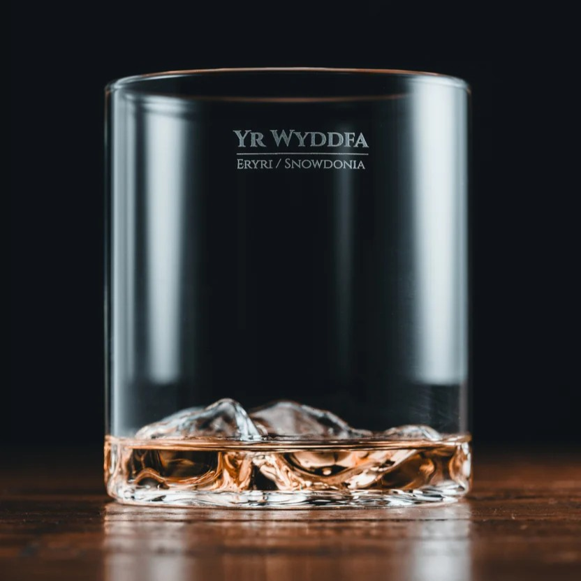 Gilded Peaks - Yr Wyddfa (Snowdon) Wales Glass Tumbler & Coaster Set