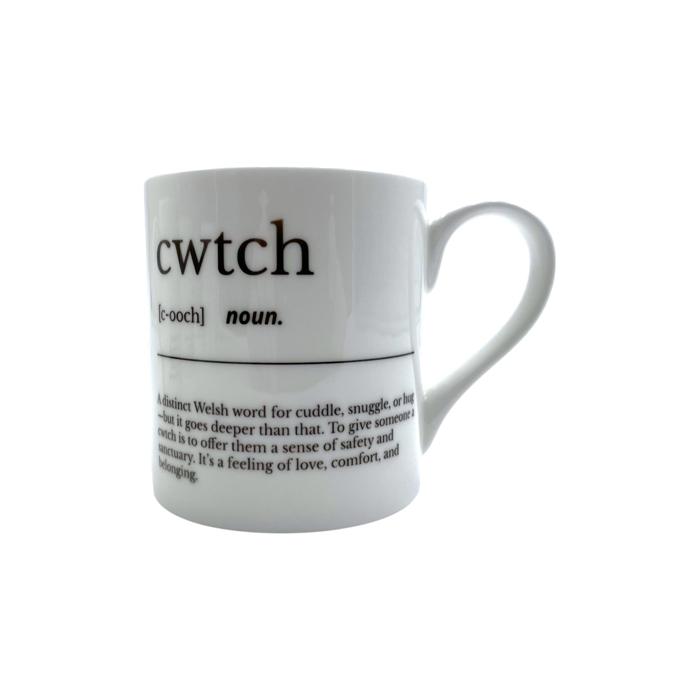 Cwtch (noun) -  Descriptive Bone China Mug