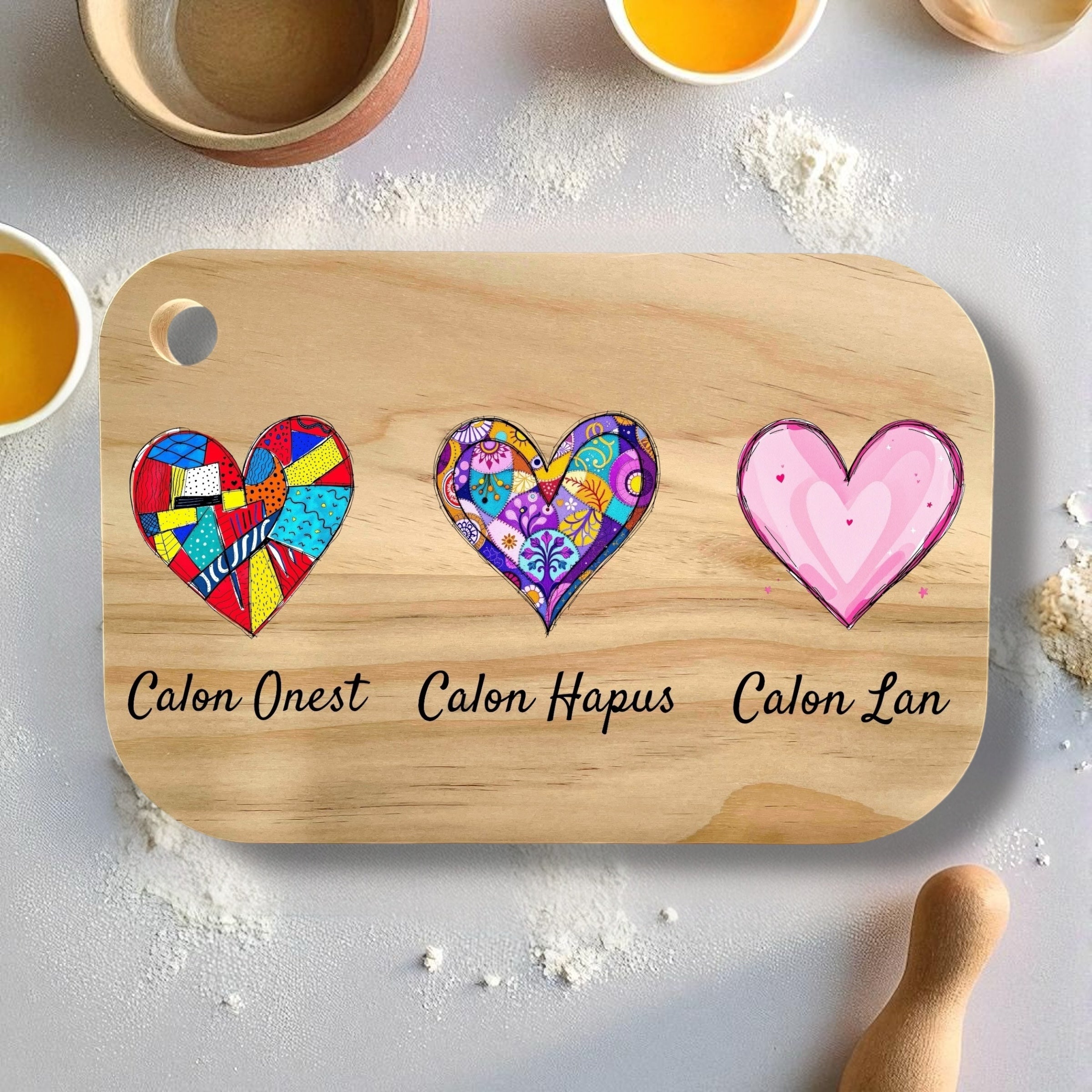 The Three Of Hearts Chopping Board