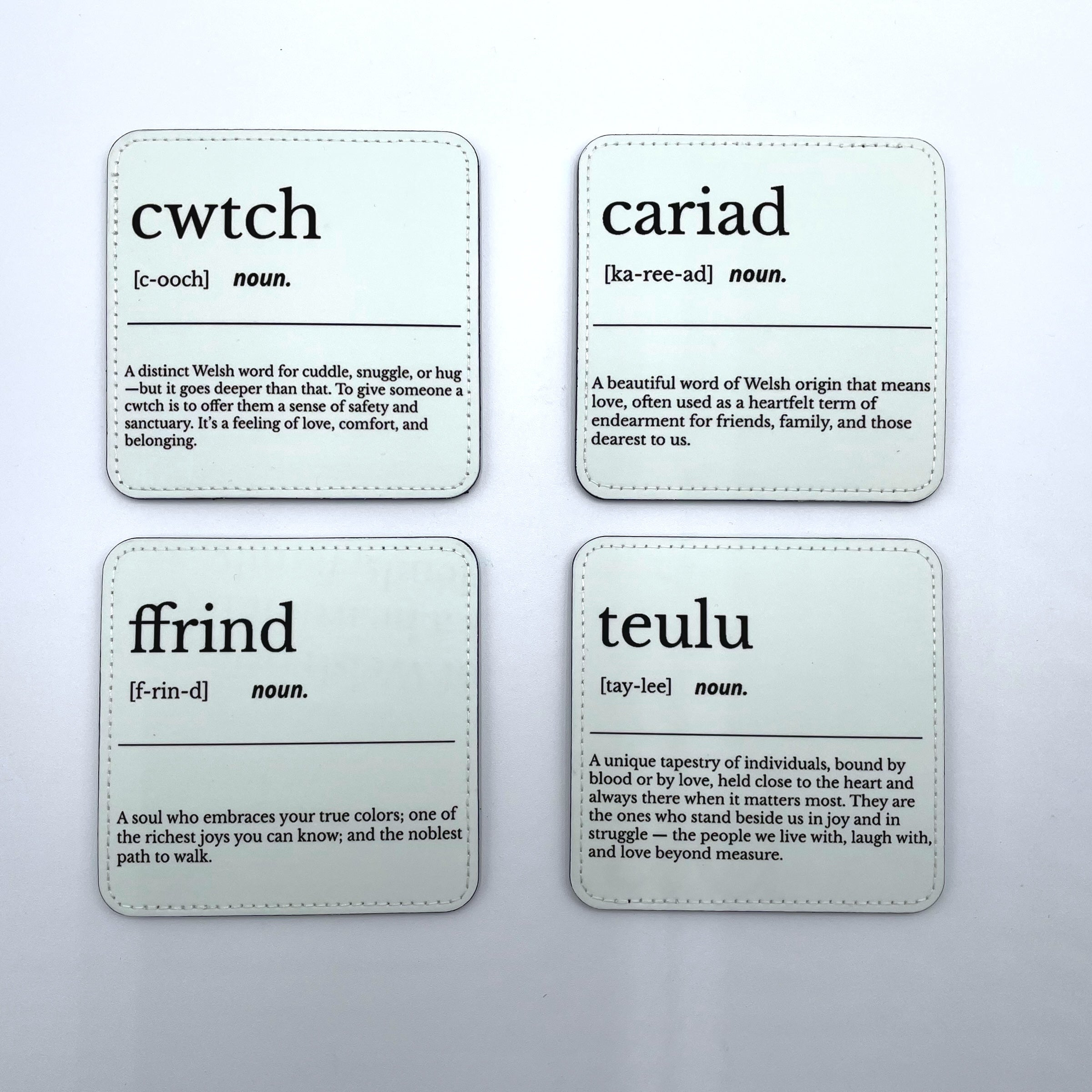 Welsh Noun Descriptive Coaster Set