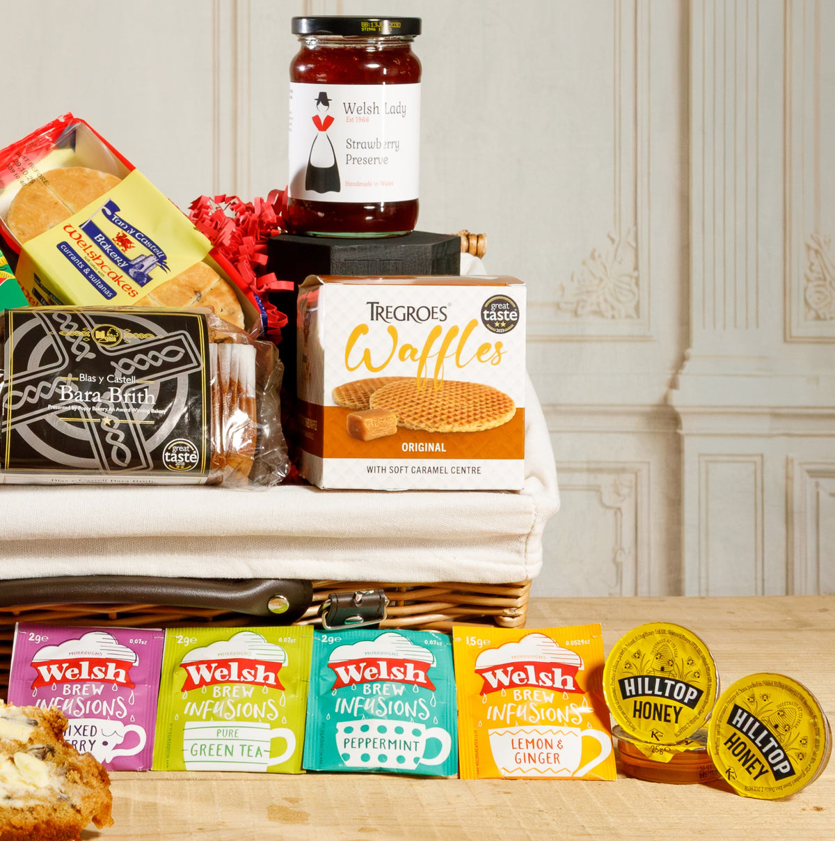 Welsh Hamper - Bara Brith and Welsh Cake Hamper Food & Drink Gift Set