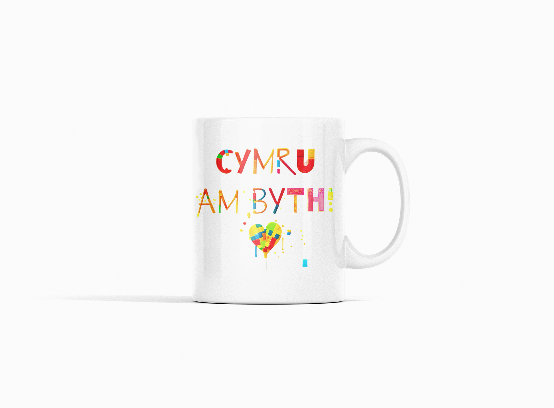 Cymru Am Byth Toy Block Heart Mug