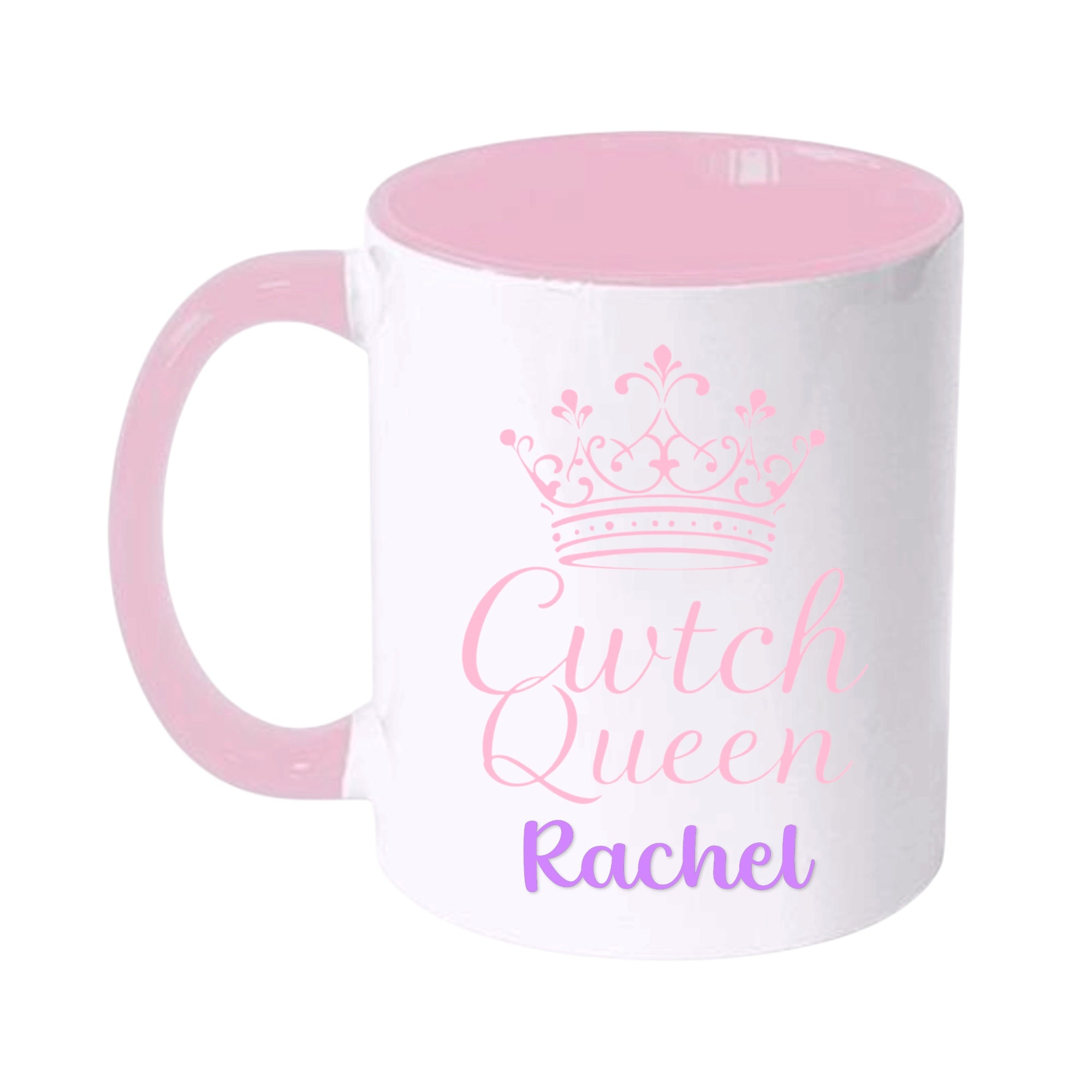 Cwtch 'Queen' Personalised Welsh Mug - Pink