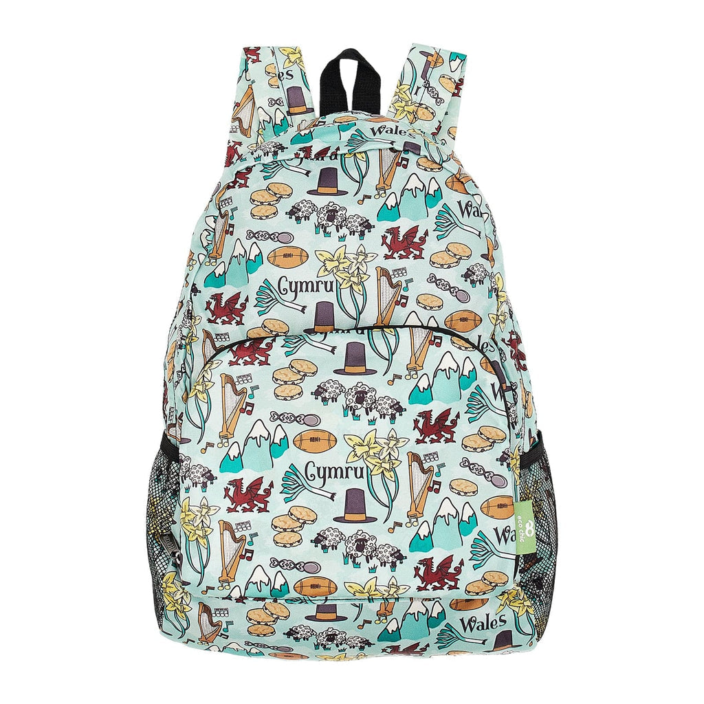 Eco Chic Wales Montage Lightweight Foldable Recycled Backpack