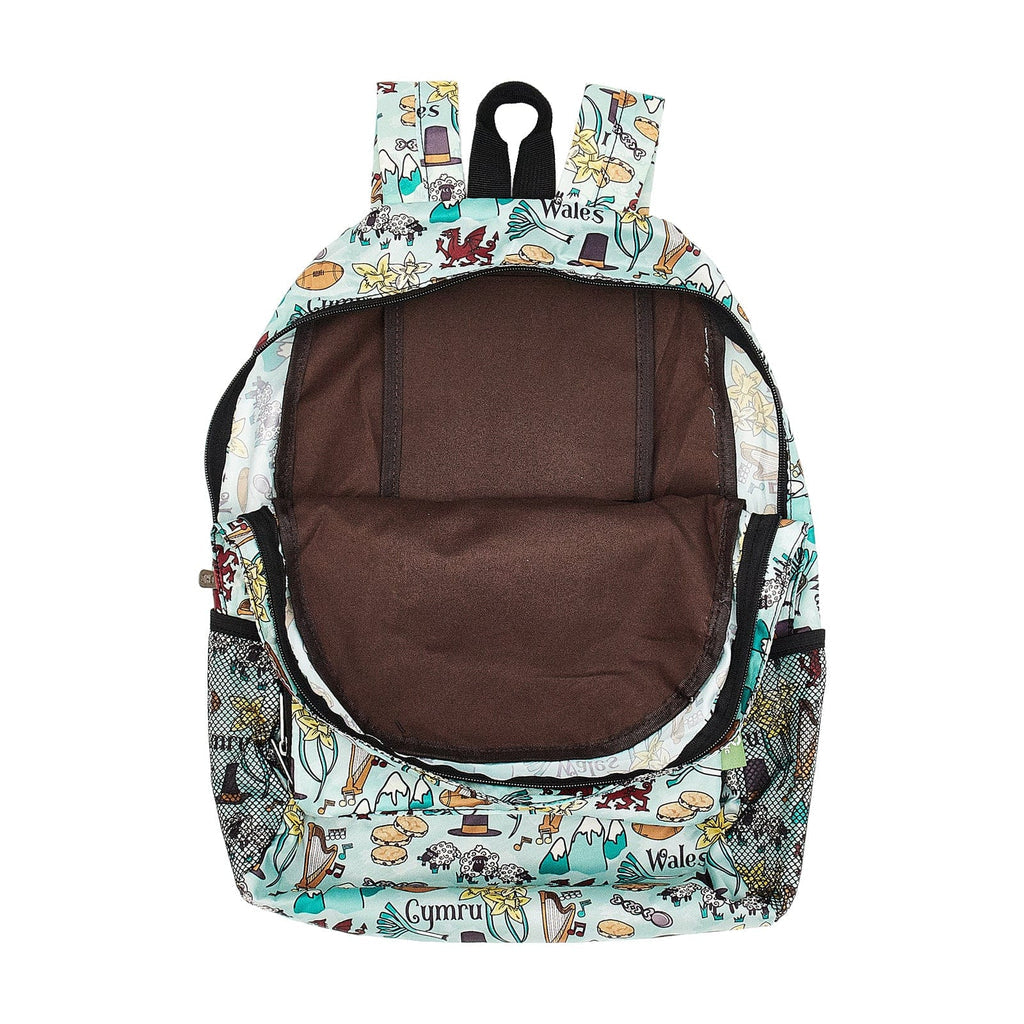 Backpack Plygadwy Ysgafn wedi'i Ailgylchu Montage Eco Chic Cymru