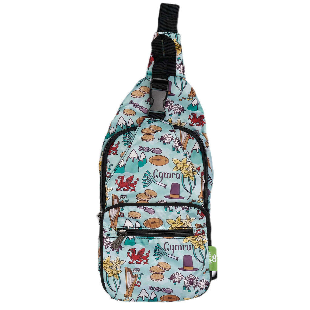 Eco Chic Wales Montage Lightweight Foldable Crossbody Bag