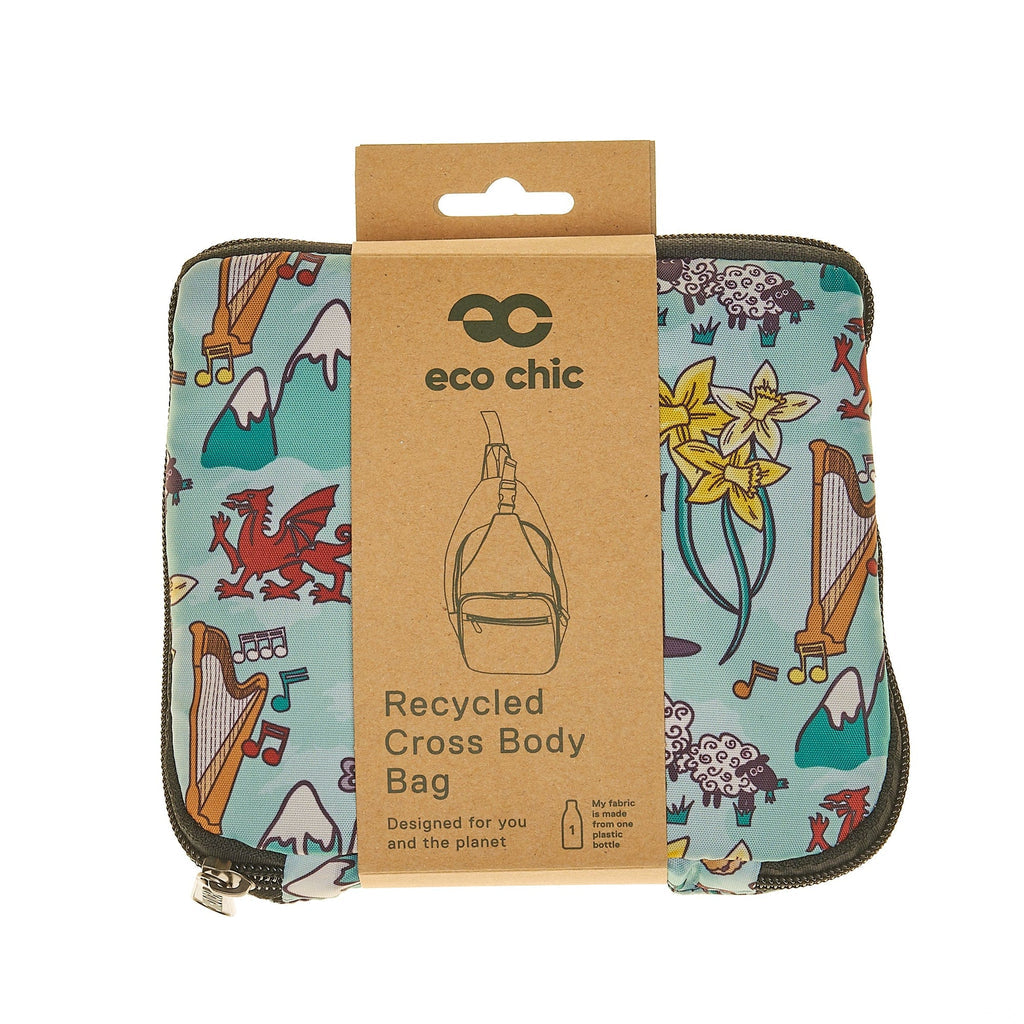Bag Croesgorff Plygadwy Ysgafn Montage Eco Chic Cymru