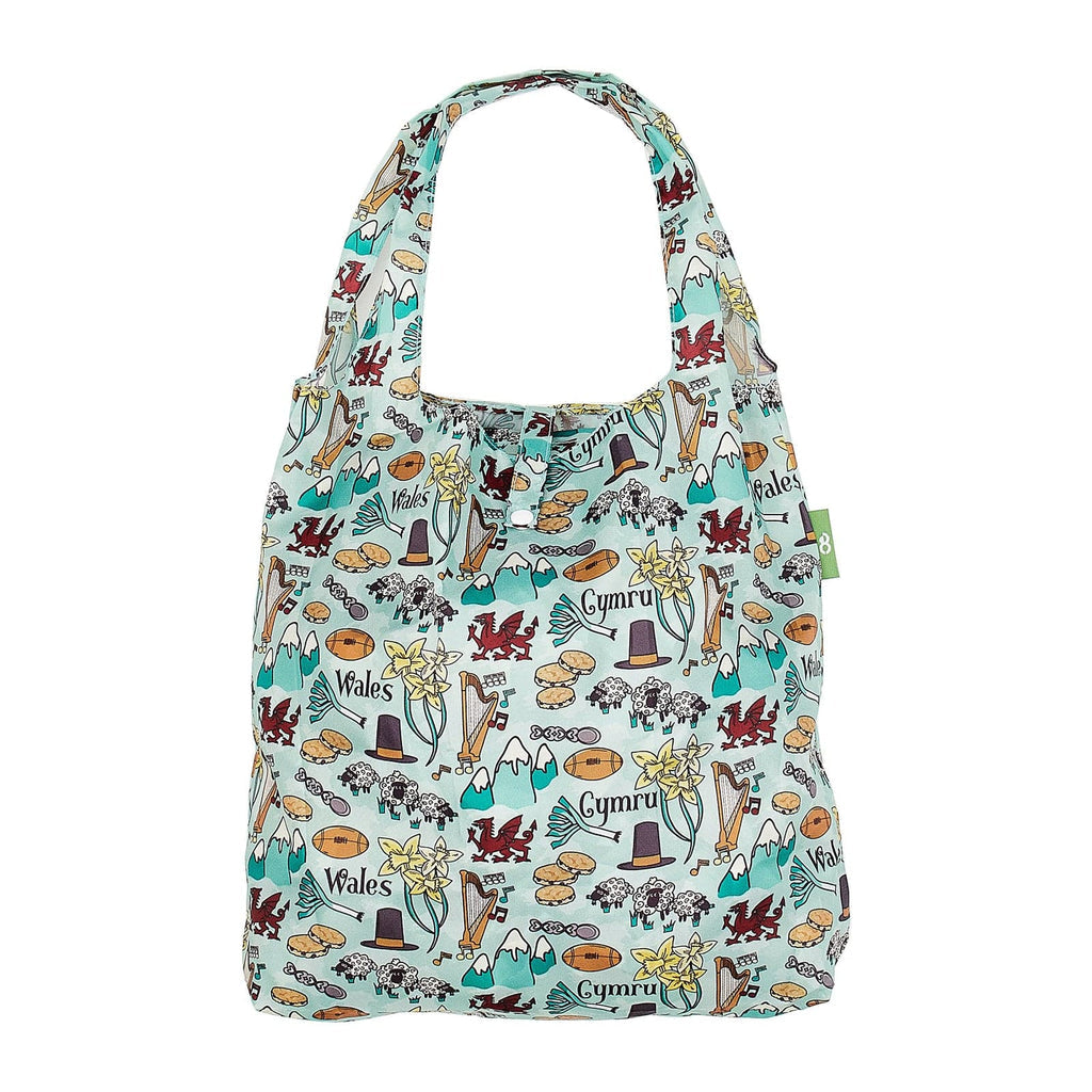 Eco Chic Wales Montage Lightweight Foldable Reusable Shopping Bag