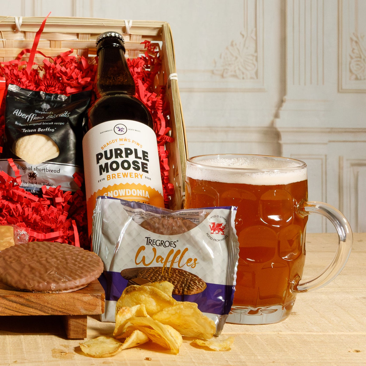 Welsh Hamper - Welsh Waffles, Chocolate and Beer Gift Box Food & Drink Gift Set