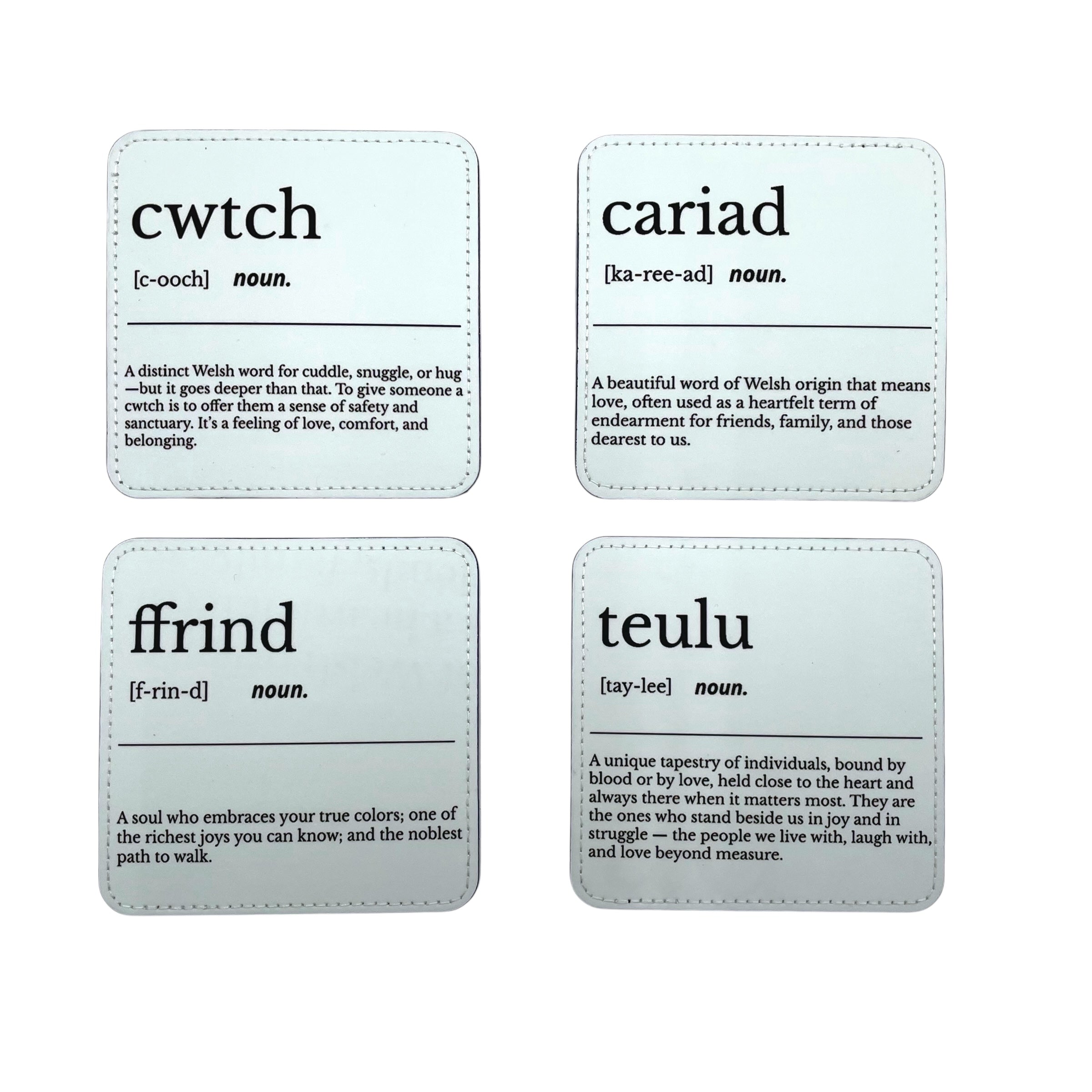 Welsh Noun Descriptive Coaster Set