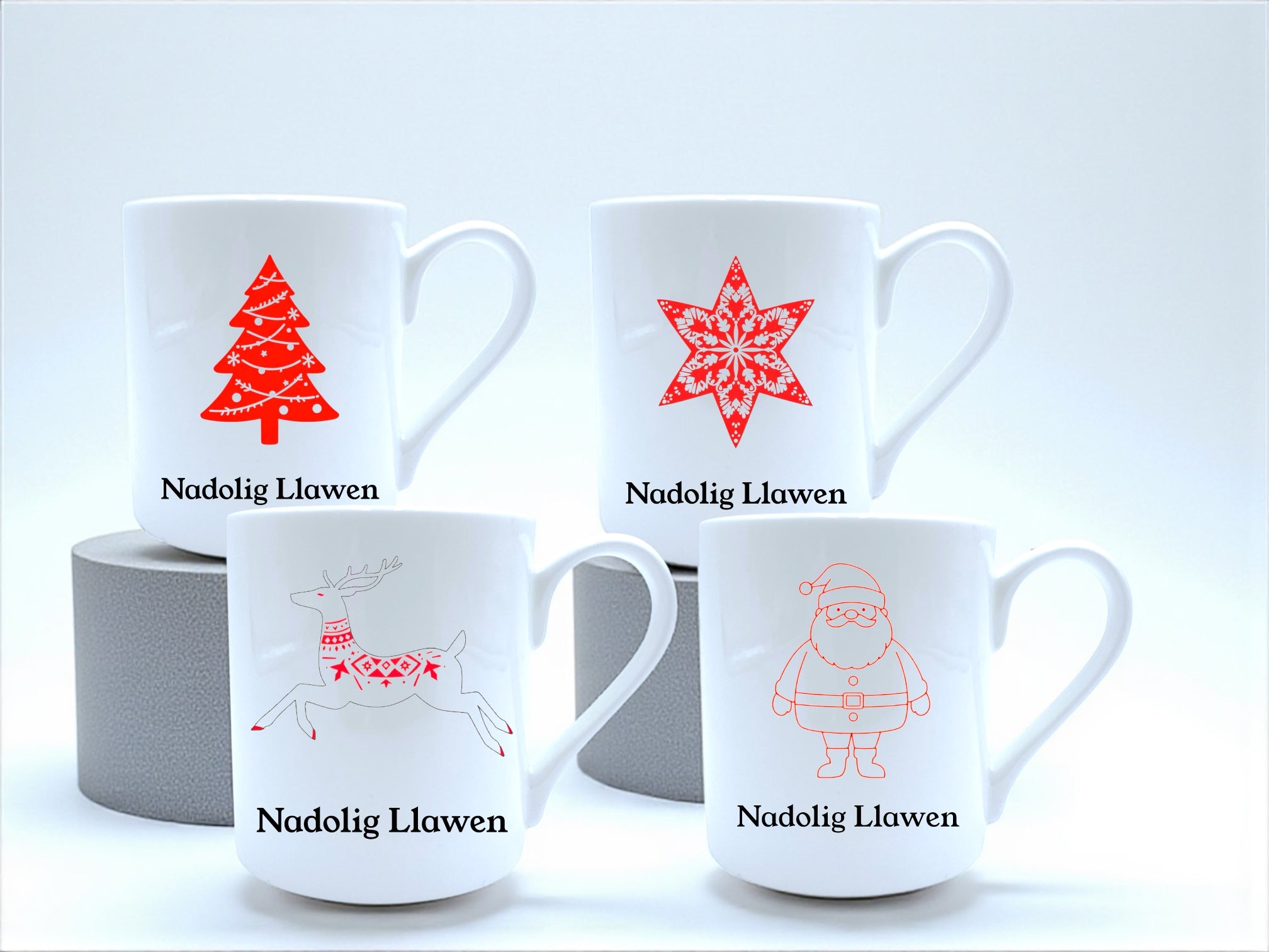 Nadolig Llawen Bone China Mug Set