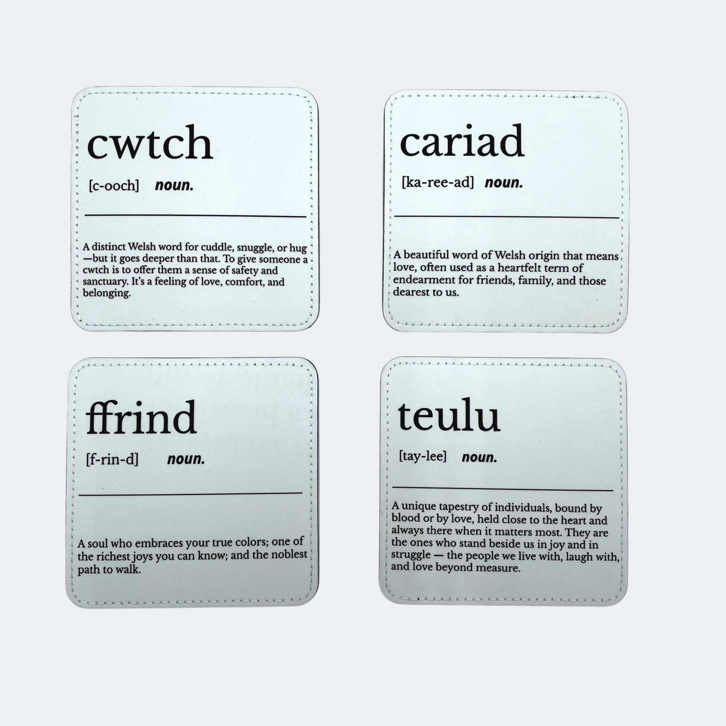Welsh Noun Descriptive Coaster Set