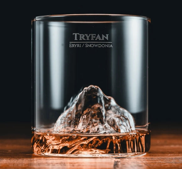 Gilded Peaks - Tryfan (Eryri / Snowdonia) Wales Glass Tumbler & Coaster Set